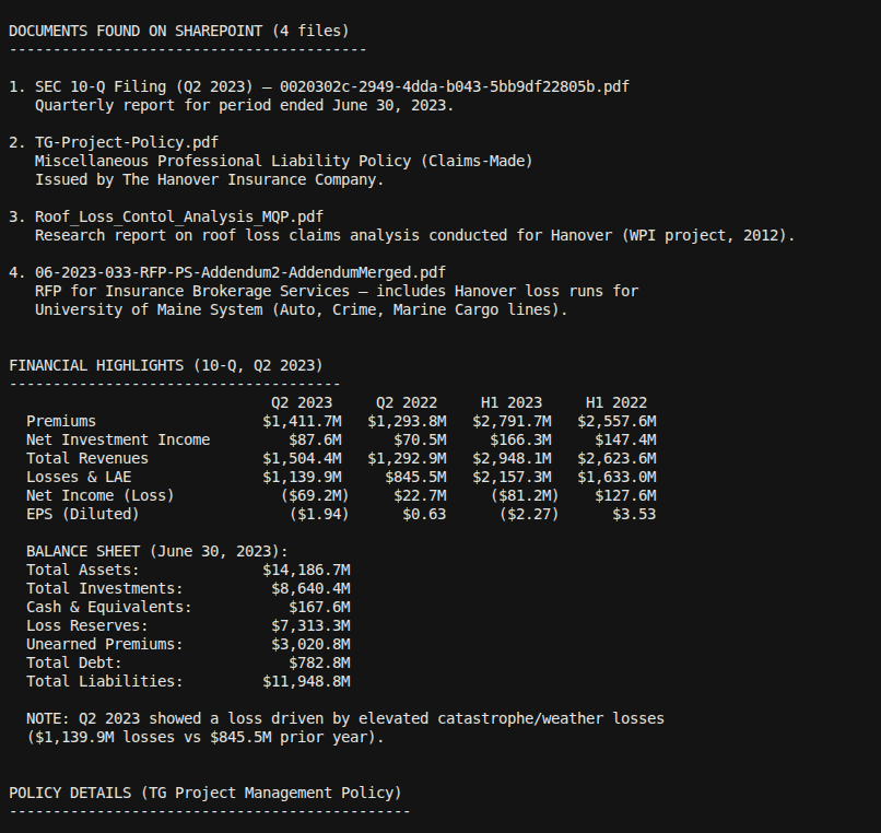 OCR extraction and document analysis of policy, SOV, and loss runs